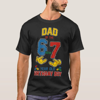 Dad 67 Meme Birthday 7 Years Old Building Blocks T-Shirt