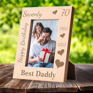 Dad 70th Birthday Photo frame with name love