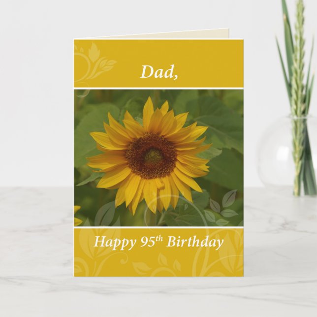 Dad 95th Birthday with Sunflower Card (Front)