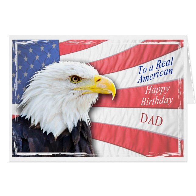 Dad, a patriotic birthday card (Front Horizontal)