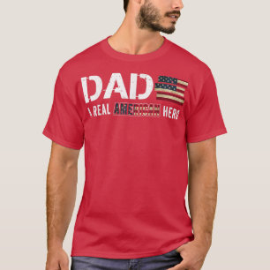 Dad A Real American Hero American Flag Vintage  T-Shirt