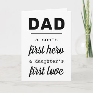 Dad A Son's First Hero Father's Day Typography Card