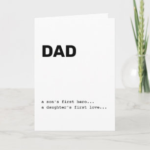 Dad A Son's First Hero Happy Father's Day Minimal Card