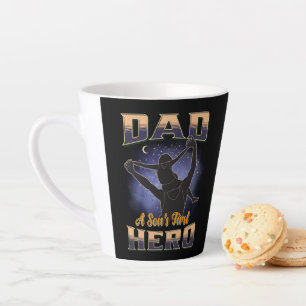 Dad A Son's First Hero Latte Mug