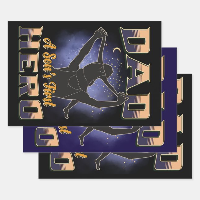 Dad A Son's First Hero Wrapping Paper Sheet (Set)