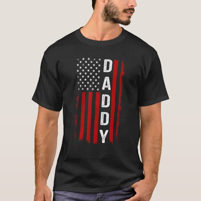 Dad American Flag Father's Day 4th Of July Grandpa T-Shirt (Front)