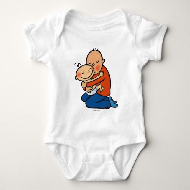 Dad and Baby Hugging Bodysuit (Front)