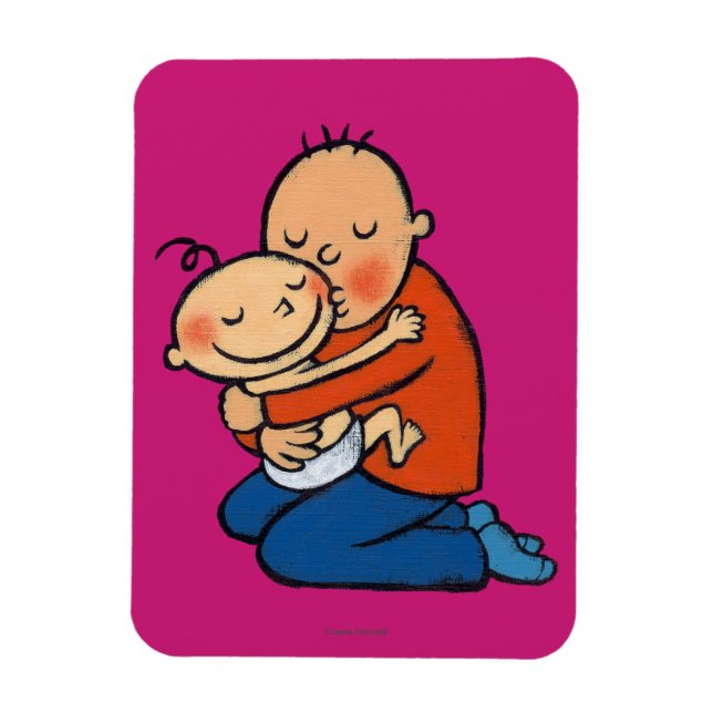 Dad and Baby Hugging Magnet (Vertical)