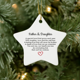 Dad and Daughter, Birthday Gift for Dad, Gift Ceramic Tree Decoration