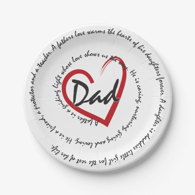 Dad and Fathers Paper Plate (Front)