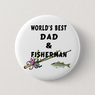 Dad and Fisherman 6 Cm Round Badge