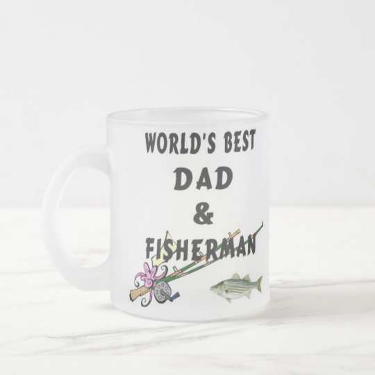 Dad And Fisherman Frosted Glass Coffee Mug