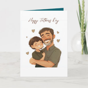 Dad and his son Folding fathers day card