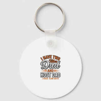 Dad and Host Dad Vintage Engraving Quote Design_1 Key Ring
