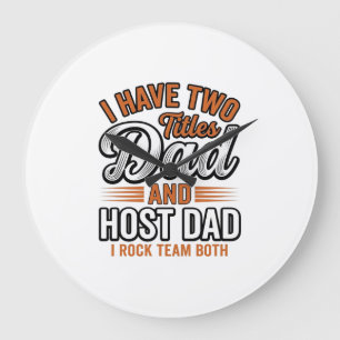 Dad and Host Dad Vintage Engraving Quote Design_1 Large Clock