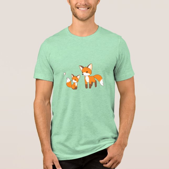 Dad and Kit Fox Tri-Blend Shirt (Front)