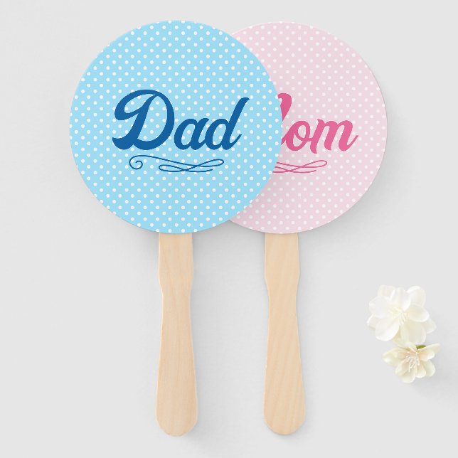 Dad and Mum Baby Shower  Hand Fan (Front and Back)