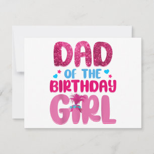 Dad And Mum Birthday Girl Family Matching Holiday Card