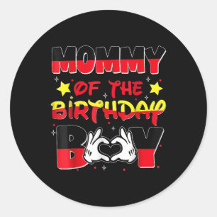 Dad And Mum Mummy Of The Birthday Boy Family Party Classic Round Sticker