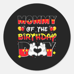 Dad And Mum Mummy Of The Birthday Boy Tee Family P Classic Round Sticker
