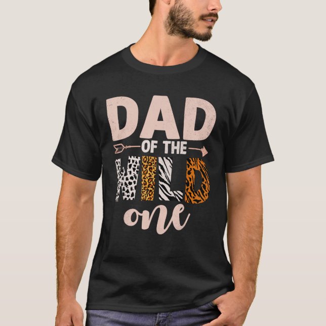 Dad And Mum Of The Wild One Birthday Girl Family P T-Shirt (Front)