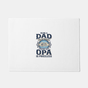 Dad and Opa Vintage Fist Bump Shirt Design_1 Doormat