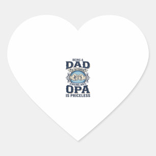 Dad and Opa Vintage Fist Bump Shirt Design_1 Heart Sticker