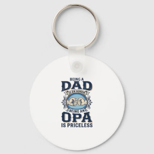 Dad and Opa Vintage Fist Bump Shirt Design_1 Key Ring