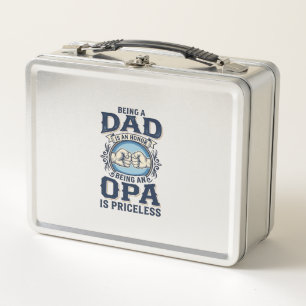 Dad and Opa Vintage Fist Bump Shirt Design_1 Metal Lunch Box