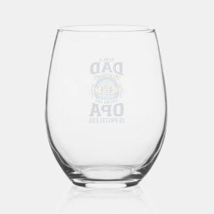 Dad and Opa Vintage Fist Bump Shirt Design_1 Stemless Wine Glass