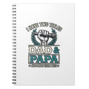 Dad And Papa Rock Titles Vintage Microphone Shirt_ Notebook