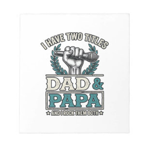 Dad And Papa Rock Titles Vintage Microphone Shirt_ Notepad