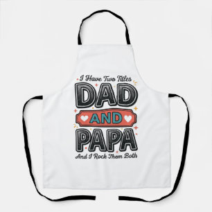 Dad And Papa Vintage Engraving Father Gift Design_ Apron