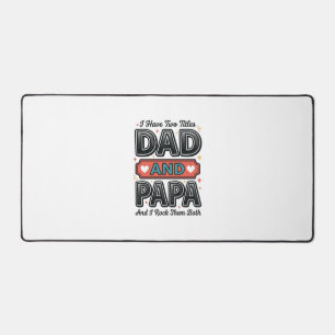 Dad And Papa Vintage Engraving Father Gift Design_ Desk Mat