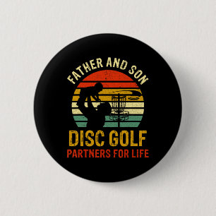 Dad And Son Disc Golf Partners For Life Fathers Da 6 Cm Round Badge
