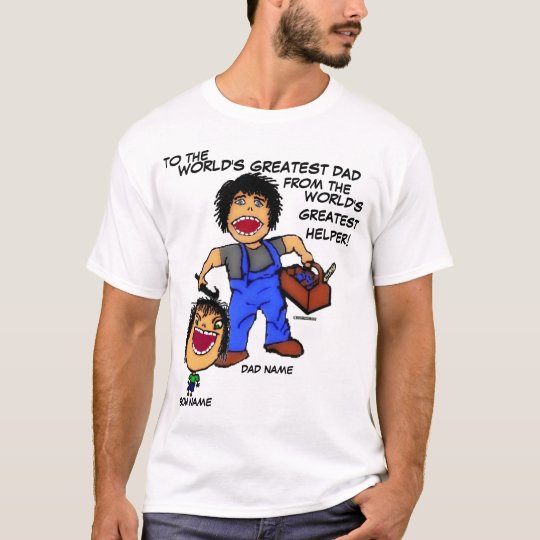 Dad and Son Funny Cartoon T-Shirt