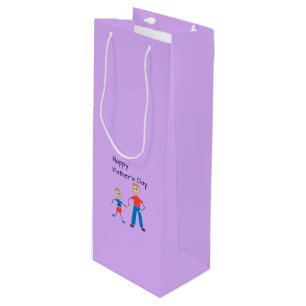 Dad and son happy father's day wine gift bag