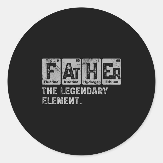 Dad And Son Matching Fathers Day Cool Family Scien Classic Round Sticker (Front)