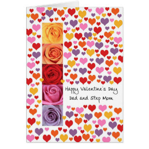 Dad and Step Mum Coloured Valentine's Day