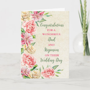 Dad and Stepmom Wedding Day Congratulations Card