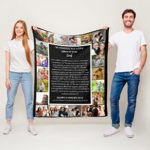 Dad appreciation   Fathers Day 22 Photo Collage Fleece Blanket
