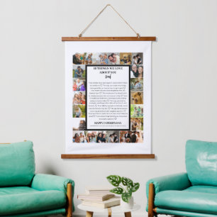 Dad appreciation   Fathers Day 22 Photo Collage Hanging Tapestry