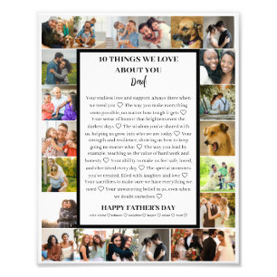 Dad appreciation   Fathers Day 22 Photo Collage Print