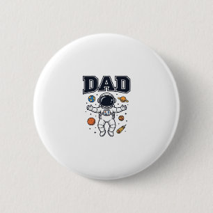 Dad Astronaut Space Vector Shirt Design_1 6 Cm Round Badge