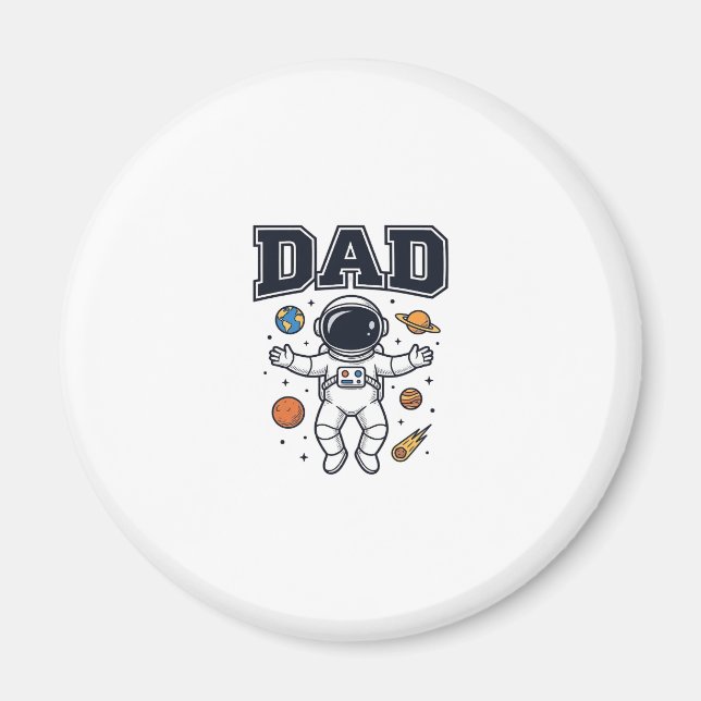 Dad Astronaut Space Vector Shirt Design_1 Magnet (Front)
