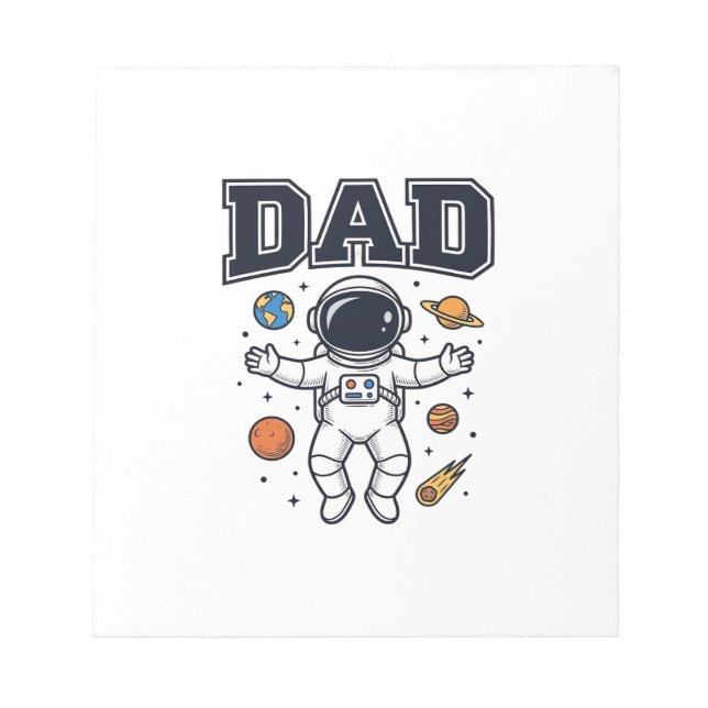 Dad Astronaut Space Vector Shirt Design_1 Notepad (Front)