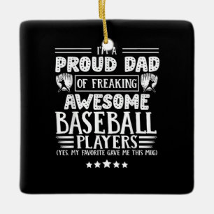 Dad Awesome Baseball Players Ceramic Ornament
