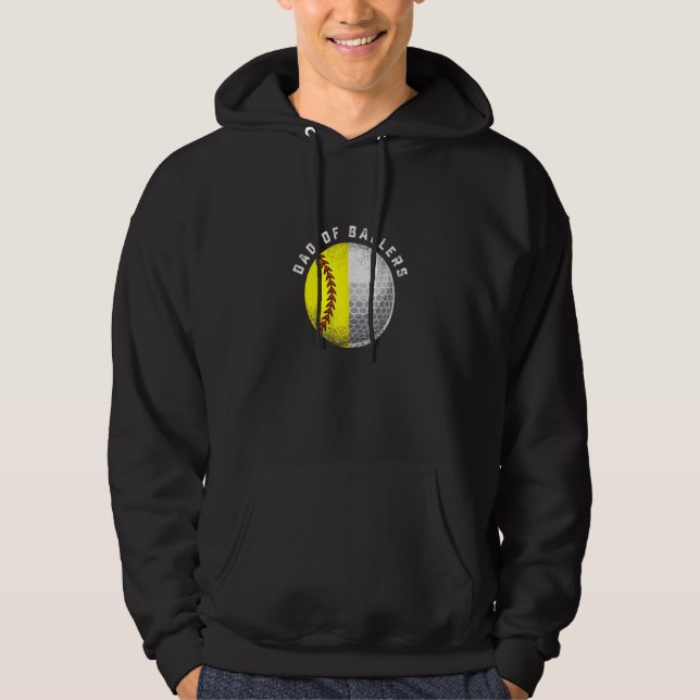 Dad Ballers  Golf Softball  From Son Or Daughter Hoodie (Front)
