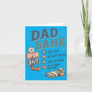 Dad Bank Funny Bank Of Dad Dad Joke Fathers Day Card