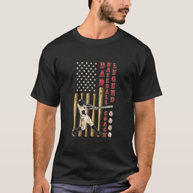 Dad Baseball Coach Legend Father's Day Gift Shirt (Front)